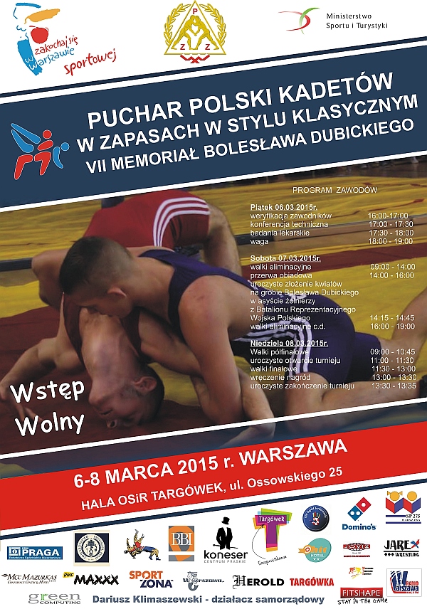 VII Memoriał Bolesława Dubickiego - Puchar Polski Kadetów - Warszawa 2015