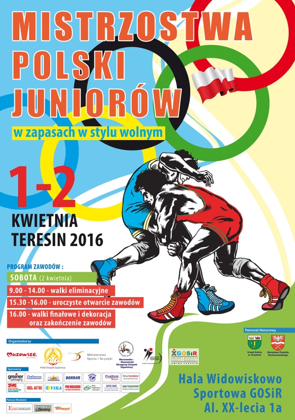 Mistrzostwa Polski Juniorów w zapasach w stylu wolnym - Teresin 2016